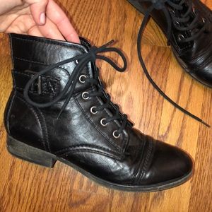 Madden girl black combat boots